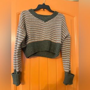 Cropped multicolor Knit Sweater